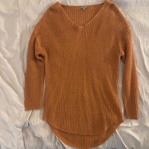 Charlotte Russe Warm Orange V-Neck Sweater